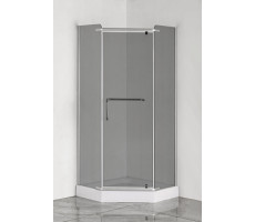 Душевое ограждение 90х90 см LORANTO SUNWAY CS-816S B 90 с низким поддоном 13см, серое закаленное стекло 6 мм, профиль сатин