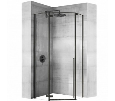 Душевое ограждение Loranto CS-22107B-100 прозрачное закаленное стекло 8 мм, Easy clean, профиль черный, без поддона