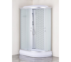 Душевая кабина 120х80 см Loranto CS-66120-20L FW 120 белый кирпичный узор