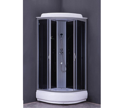Душевая кабина 80х80 см LORANTO CS-6680-25 G прозрачное стекло 4мм, поддон 25 см, черная