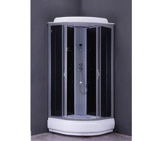 Душевая кабина 90х90 см Loranto CS-6690-25 G прозрачное стекло 4мм, поддон 25 см, черная