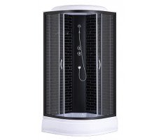 Душевая кабина 90х90 см Loranto CS-6690-25GB 90 поддон 25 см черный кирпичный узор, серое стекло 4мм профиль черный