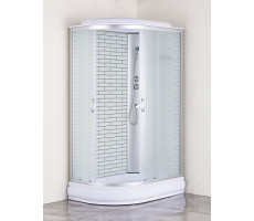 Душевая кабина 120х80 см Loranto S-66120-20R FW 120 поддон 20 см белый кирпичный узор, стекло 4 мм профиль хром