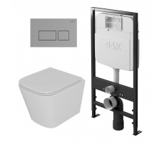 Комплект D&K DS1431605 (унитаз DT1436016, инсталляция DI8055119, клавиша смыва DB1439001 хром)