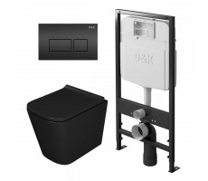 Комплект D&K DS1432501 (унитаз DT1436025, инсталляция DI8055119, клавиша смыва DB1439025 черный матовый)