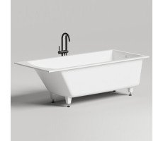 Встраиваемая ванна 170x75 Salini Cascata 104113M регулируемые ножки , материал S-Sense, матовый, белый (без слива-перелива)