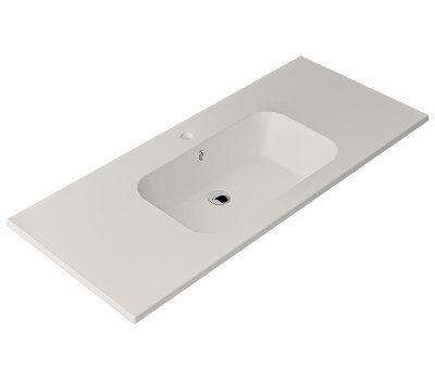 Раковина керамическая 121 см BERLONI BAGNO QUADRA  LAVQADINCXR58 100 (000TC121AD) цвет Bianco lucido 