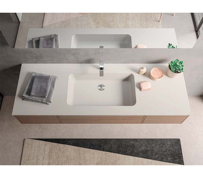 Раковина керамическая 121 см BERLONI BAGNO QUADRA LAVQADINCXR58 110 (000TC121AD) цвет Bianco opaco