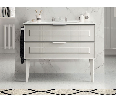 Тумба под раковину 120см BERLONI BAGNO SUITE VINTAGE SUVBS2C120C/100/MMSL100 цвет белый глянцевый Тумба под раковину 120см BERLONI BAGNO SUITE VINTAGE SUVBS2C120C/100/MMSL100 цвет белый глянцевый