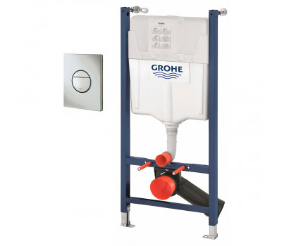 Инсталляционная система для подвесного унитаза Grohe Solido 38971000 + панель смыва Grohe Sail 38965000 хром