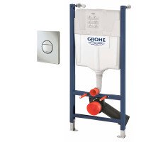 Инсталляционная система для подвесного унитаза Grohe Solido 38971000 + панель смыва Grohe Sail 38965000 хром