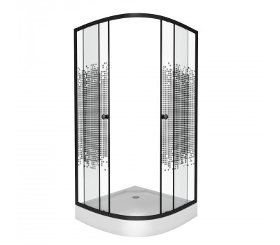 Душевой уголок 90х90см Niagara NG-007-14BLACK низкий поддон (13см) стекло МОЗАИКА  