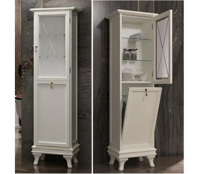 Пенал с бельевой корзиной Опадирис  Борджи 85 слоновая кость (1013) правый