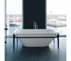Ванна отдельностоящая 160х80см Duravit XViu 700444000B20000 акриловая бесшовная панель, слив-перелив, цвет: матовый черный