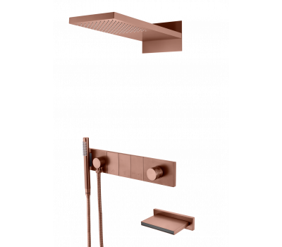 Встроенная душевая система  с изливом ZODIAC, трехпозиционная Copper Brushed Boheme 132-2-CB брашированная медь 