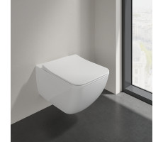 Унитаз подвесной безободковый Villeroy&Boch Venticello 4611RSR1 CeramicPlus, цвет-альпийский белый, микролифт