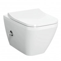 Подвесной унитаз Vitra Integra Square 7082B003-7209 безободковый с функцией биде и встроенным смесителем, сиденье отдельно