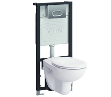 Комплект унитаза с инсталляцией Vitra Normus 9773B003-7202 с сиденьем и кнопкой смыва хром