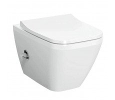 Подвесной унитаз Vitra Integra Square 7082B003-7209 безободковый с функцией биде и встроенным смесителем, сиденье отдельно