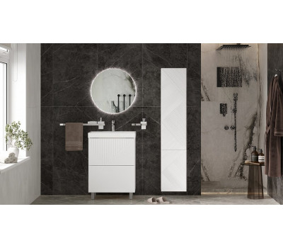 Тумба напольная Velvex Edge 70.2Y tnEDG.70.2Y-21 цвет белый (раковина отдельно)