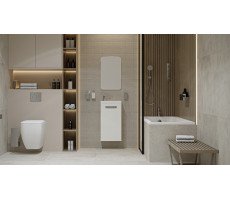 Тумба подвесная Velvex Estea 40 40.1D tpEST.40.1D-233 цвет белый матовый (раковина отдельно)