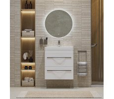 Тумба под раковину Velvex Jill 600-0-2 (9595) навесная белый матовый tp.JIL.9595.60.2Y