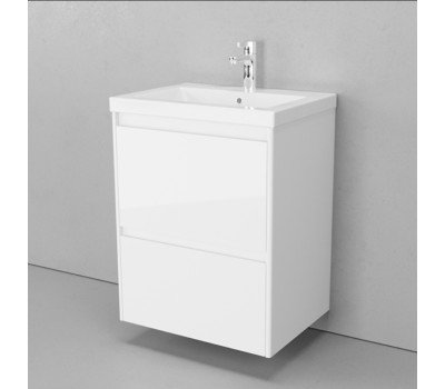 Тумба подвесная Velvex Klaufs 60 60.2Y tpKLA.60.2Y-616.216 белая (раковина отдельно)