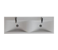 Раковина двойная на два смесителя 140 см Velvex Pulsus 140 rkPUL.140-81 белая