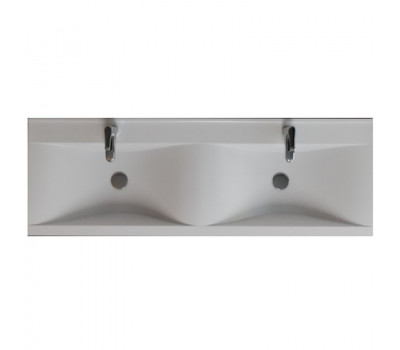 Раковина двойная на два смесителя 140 см Velvex Pulsus 140 rkPUL.140-81 белая