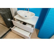 Тумба подвесная Velvex Luna 1000-0-2 со столешницей навесная белый tp.LUN.100.2Y