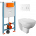 Комплект: Vitra Normus 9773B003-7207 унитаз подвесной+крышка + инсталляция + панель смыва глянец белый (740-2200)