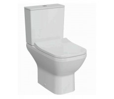 Комплект напольного безободкового унитаза Vitra Integra Square 9833B003-7205 Open-Back с тонким сиденьем микролифт