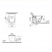 Комплект: Vitra Integra Square 9856B003-7207 подвесной Безободковый унитаз + тонкое сиденье + инсталляция + панель смыва хром глянец