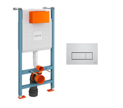 Комплект: инсталляция Vitra 800-1875 Core 738-5800-01 и панель смыва Root S 740-2380 цвет глянц хром Комплект: инсталляция Vitra 800-1875 Core 738-5800-01 и панель смыва Root S 740-2380 цвет глянц хром