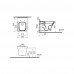 Комплект: Vitra Zentrum Square 9875B003-7201 подвесной Безободковый унитаз + тонкое сиденье + инсталляция + панель смыва хром глянец