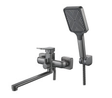 Смеситель для ванны Shevanik S9902T, оружейная сталь