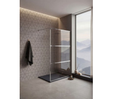 Душевая перегородка Aquanet 80x200 SW-800CT профиль хром, прозрачное стекло 