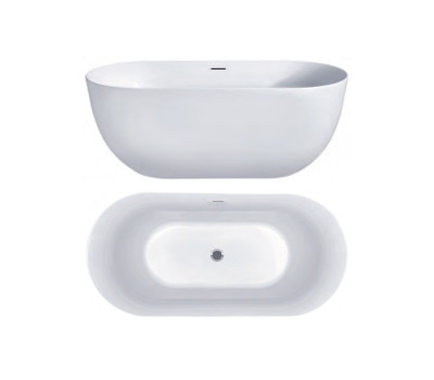 Отдельностоящая ванна 170x78 Hatria Y7AX25 со сливом-переливом, цвет белый матовый 