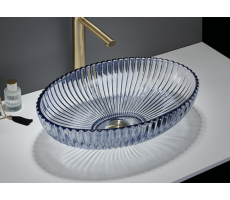 Раковина Ceramalux GL49-L1  стекло голубая 