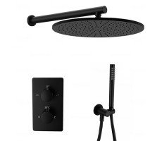 Термостатический комплект для душа Feramolli BL705-12 (30см.), черный матовый Термостатический комплект для душа Feramolli BL705-12 (30см.), черный матовый