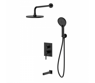 Душевая система для ванны и душа DQ Bonn встраиваемая с изливом черный DA1705605 Душевая система для ванны и душа DQ Bonn встраиваемая с изливом черный DA1705605