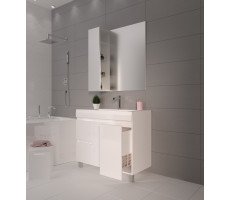 Тумба под раковину 1Marka Cube 100Н 2д 2я б/к Белый глянец Тумба под раковину 1Marka Cube 100Н 2д 2я б/к Белый глянец