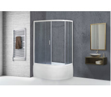 Душевой угол с поддоном Royal Bath RB 8120BK-C (матовое) левый белый 