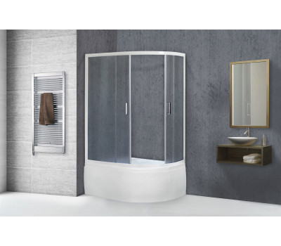 Душевой угол с поддоном Royal Bath RB 8120BK-C (матовое) левый белый 