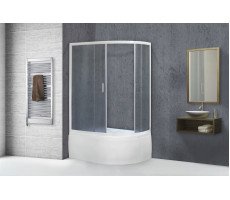 Душевой угол с поддоном Royal Bath RB 8120BK-C (матовое) левый белый 