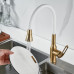 Смеситель для кухни с гибким изливом Raffine F303G-1, золотой сатин
