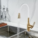 Смеситель для кухни с гибким изливом Raffine F303G-1, золотой сатин