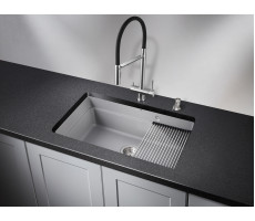 Кухонная мойка GRANULA KS-7303U, АЛЮМИНИУМ, кварц 