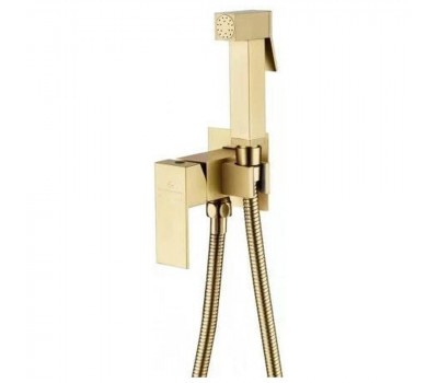 Гигиенический душ со смесителем встраиваемый Grocenberg GB002MG, матовое золото 