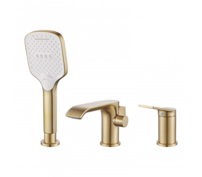 Смеситель на борт ванны Shevanik S4112G, золотой сатин